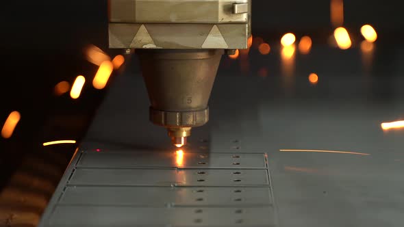 Laser cut, industry. CNC laser cutting machine.