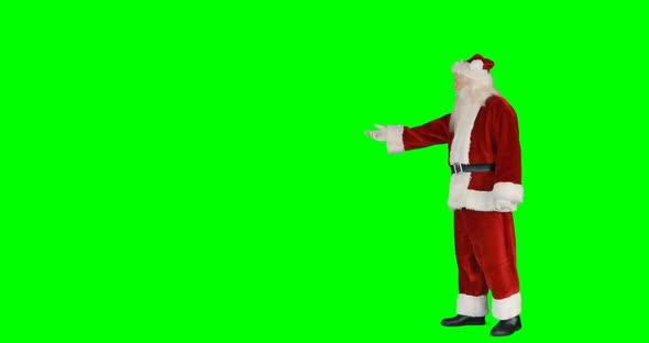 Santa claus gesturing on green screen 4k