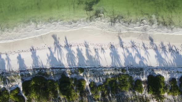 Zanzibar Tanzania  Aerial View of the Ocean Near the Shore of the Island Slow Motion