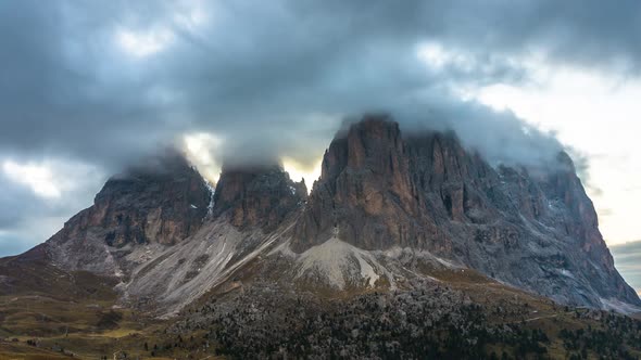 Time Lapse of Dolomites Mountain in Italy