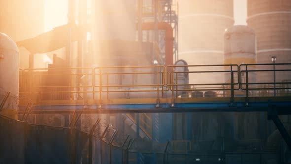 Oil and Gas Refinery at Twilight alt