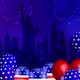USA Themed Background With Balloons And Fireworks - VideoHive Item for Sale