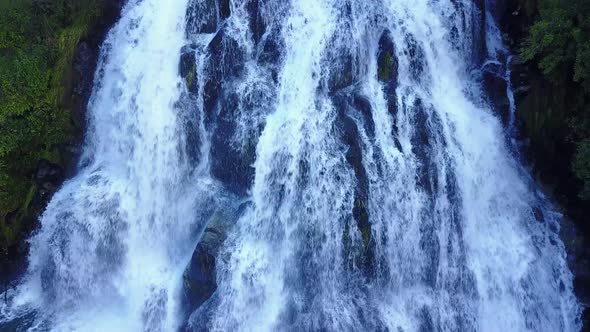 Close up view of White waterfall in New Zealand