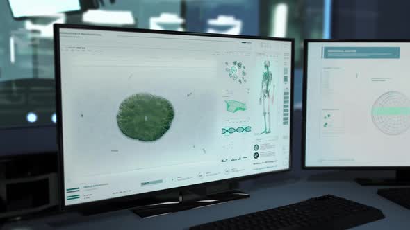 Laboratory software interface supervises microbe division process for research alt
