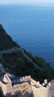 Vertical Video Alanya Castle  Alanya Kalesi Aerial View