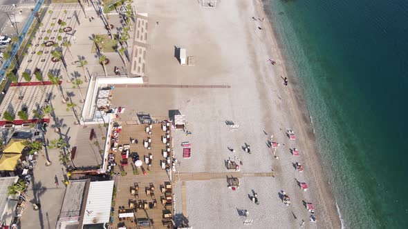 Aerial View of the Beach at the Seaside Resort Town. Turkey