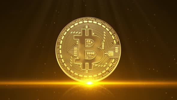 Golden Bitcoin Seamlessly Rotated Background