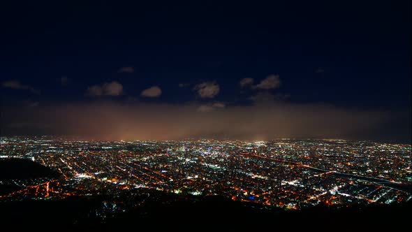 Beautiful landscape top of view at Hakodate city in Hokkaido Japan