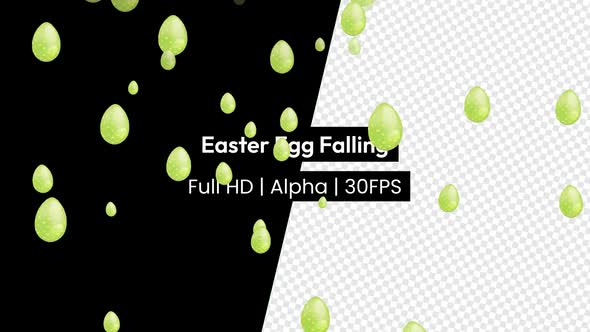 Green Easter Egg Falling with Alpha alt