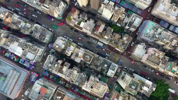 Top view of Hong Kong city