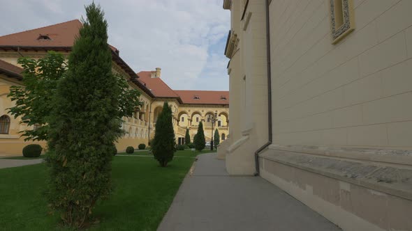 The courtyard of the Orthodox Cathedral