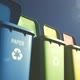 Multi-colored Plastic Waste Bins with Flaps Open and Close and Waste Type Labels - VideoHive Item for Sale