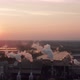 Aerial view Drone shot of flying around toxic chimneys tubing. Air Pollutants, Industrial zone - VideoHive Item for Sale
