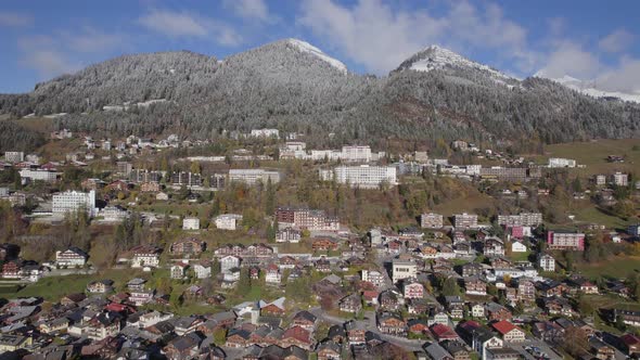 Aerial Views of the Municipality of Leysin in Aigle Switzerland