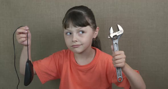Young child with tools. 