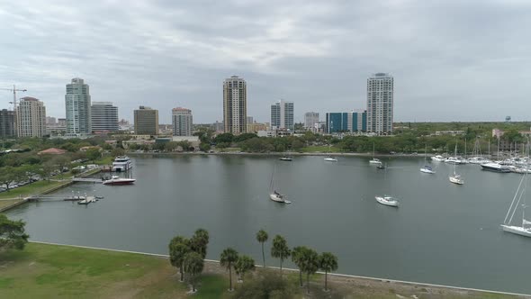 Aerial view of St Petersburg, Florida