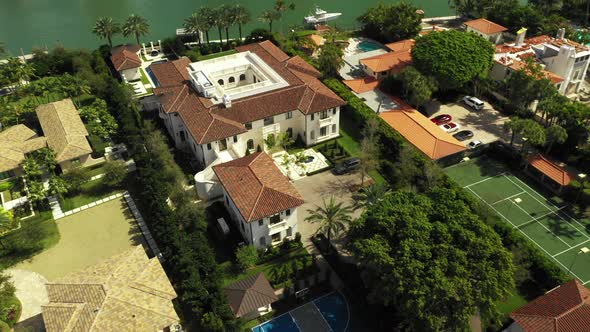 Super lavish homes Miami Beach shot with a drone