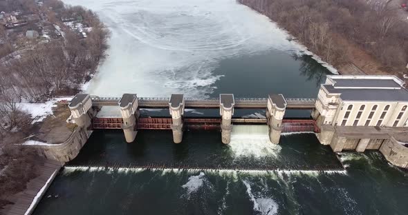 River Dam, Russia, Aerial View