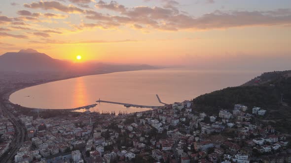 Alanya, Turkey - a Resort Town on the Seashore. Aerial View