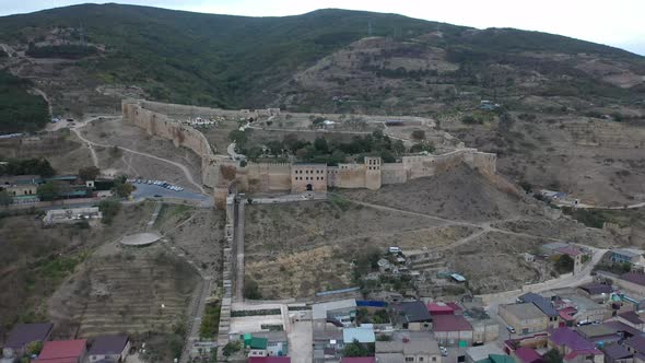 Aerial Overview of the Ancient Fortress Narinkala in Derbent