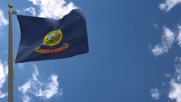 Idaho State Flag (Usa) On Flagpole