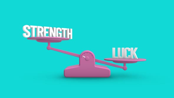 Strength vs Luck Balance Weighing Scale Looping Animation