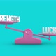 Strength vs Luck Balance Weighing Scale Looping Animation - VideoHive Item for Sale