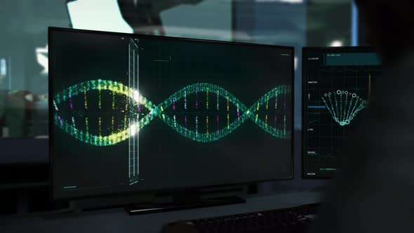 Modern Pandemic Lab Doctor Watches Over Medical Research Analysis Process alt