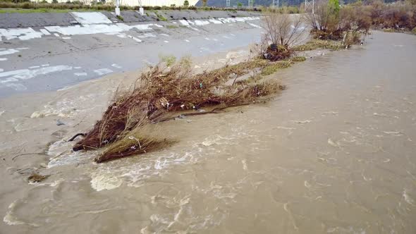 Flood Damage In Los Angeles River