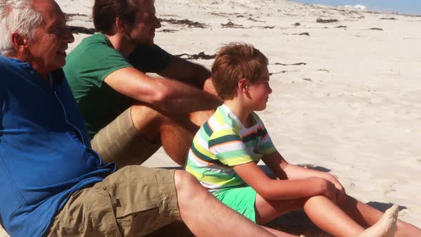 Family enjoying together at the beach