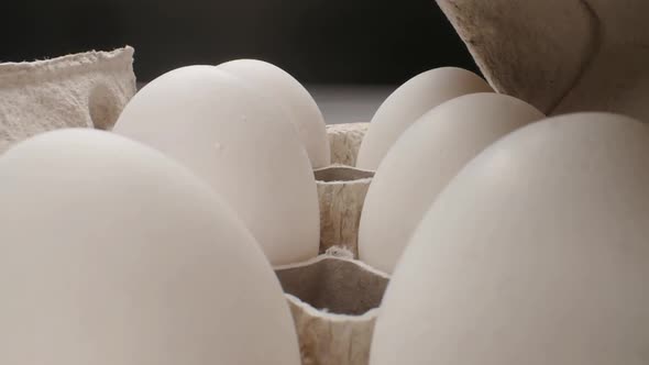 Raw Fresh Egg in Pack on Whitetable, Slide Shoot