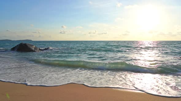 Beautiful sunset on the tropical beach and sea