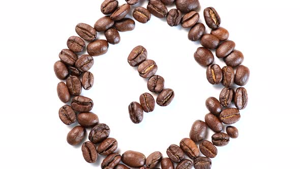 Rotating Coffee Beans in Clock Shape