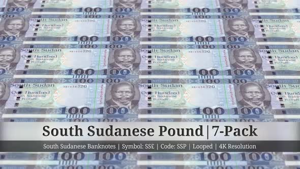 South Sudanese Pound | Sudan, South Currency - 7 Pack | 4K Resolution | Looped