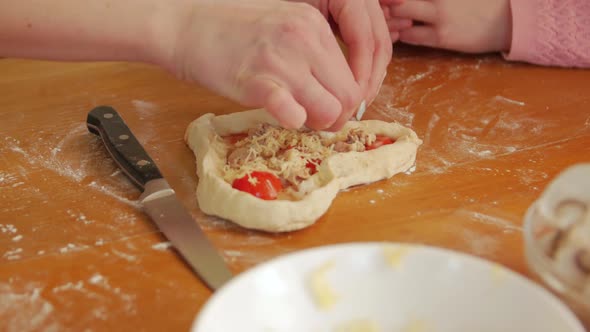 Cooking Heart Shape Pizza