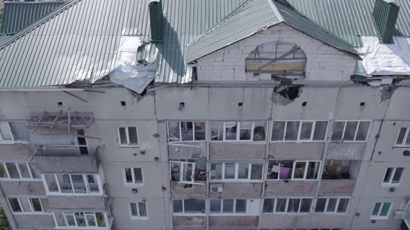 Residential Building Destroyed By the War in Ukraine