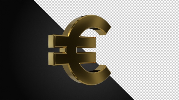 Golden Rotating Euro Symbol