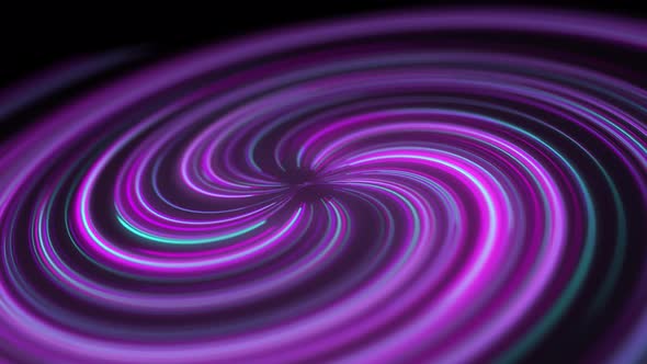 Abstract Animation of Neon Lines Twisted Into Spiral.  60 Fps Footage