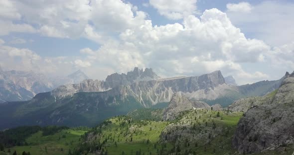 Aerial drone view of landscapes in the mountains