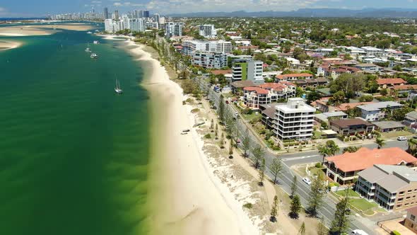 Beach front at Southport Gold Coast Broadwater Low tide