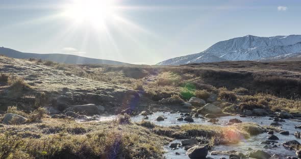 Mountain Meadow Timelapse at the Summer or Autumn Time