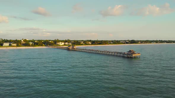 Naples Beach Pier  Aerial Drone Footage.