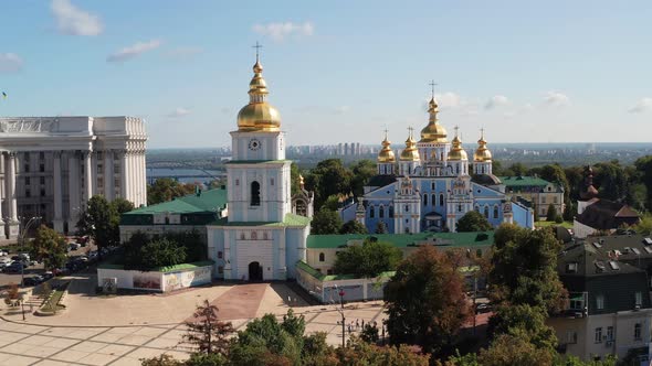 A beautiful flight in the afternoon over the St. Michael's Golden-Domed Monastery.