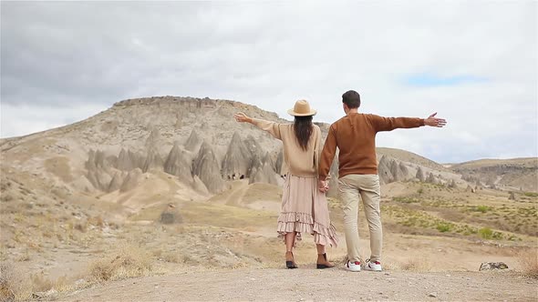 Happy Couple on Summer Vacation in Famous Place