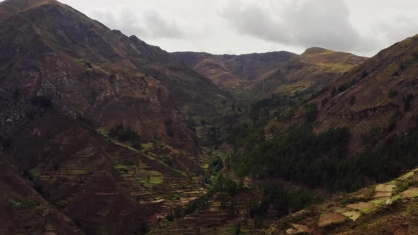 Aerial View Mountain Landscape of the Andes of Peru