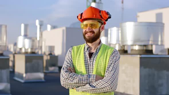 Good Looking Man Architect Posing in Front of the