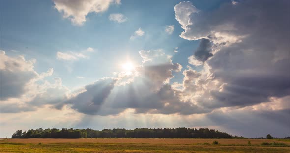 Timelapse of Sun Rays Emerging Through Fluffy Clouds Trust and Hope Heaven