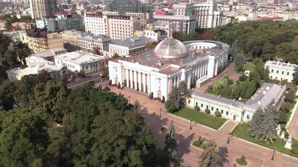 Parliament of Ukraine. Verhovna Rada. Kyiv. Aerial View