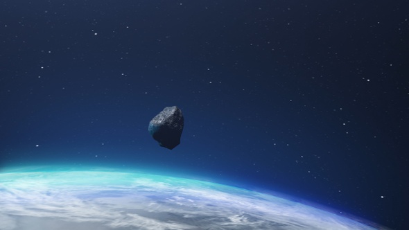 Asteroid Meteor rock Flying close to earth Atmosphere