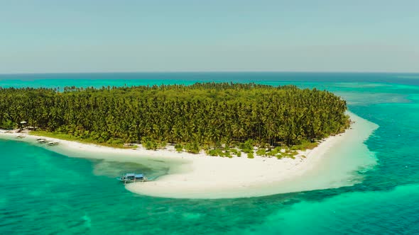 Tropical Island with Sandy Beach. Balabac, Palawan, Philippines